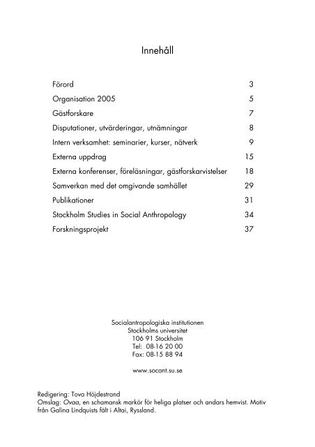 Ladda ner Ãrsskrift 2005 - Socialantropologiska institutionen