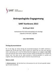 Antropologiska Engagemang - Institutionen fÃ¶r kulturantropologi och ...