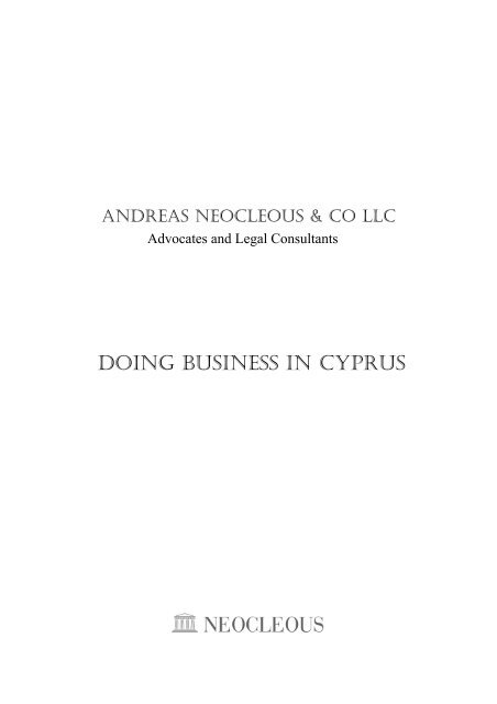 DOING BUSINESS IN CYPRUS - Andreas Neocleous & Co