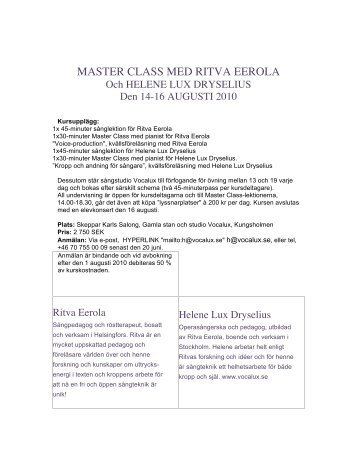 Master Class augusti 2010 - sstpf