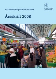 Ãrsskrift 2008 - Socialantropologiska institutionen - Stockholms ...