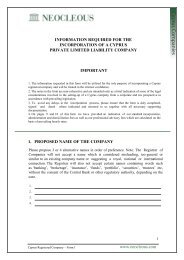 Cyprus Registered Company Form - Andreas Neocleous & Co