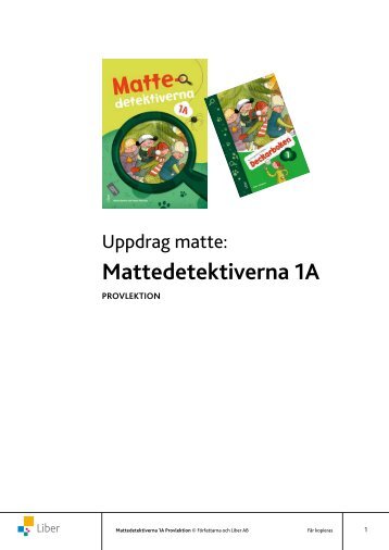 Mattedetektiverna 1A - Liber AB