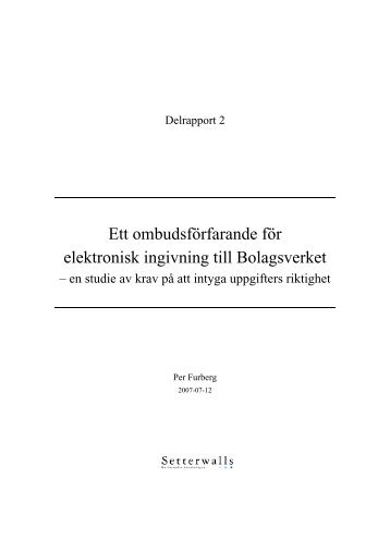 Delrapport 2 - Setterwalls