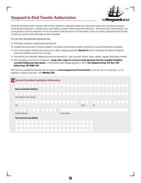 Vanguard Organization Resolution Form