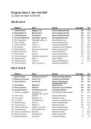 Program klass 2 den 14/4 2007 - EriksmÃ¥la Ridklubb