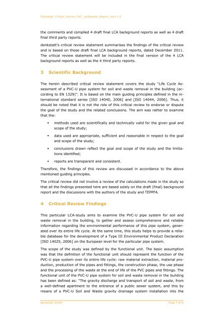 Life Cycle Assessment of a PVC-U pipe system for ... - BureauLeiding