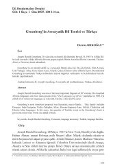 Greenberg'in Avrasyatik Dil Teorisi ve TÃ¼rkÃ§e - Dil Arastirmalari