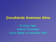 Ãocuklarda Anamnez Alma - Akdeniz Ãniversitesi