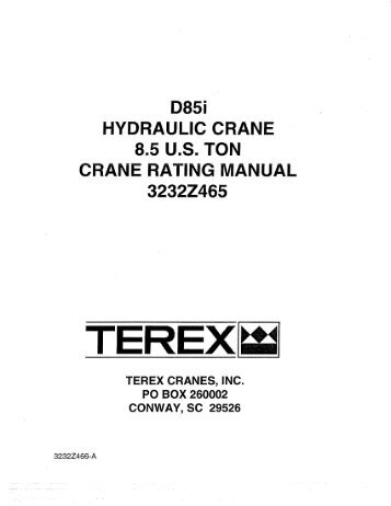 D85i HYDRAULIC CRANE 8.5 u.s. TON CAN 32322465