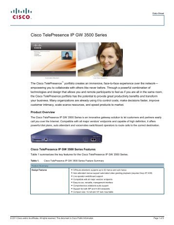 Cisco TelePresence IP GW 3500 Series - CompView.com