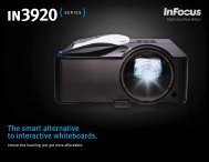 Datasheet for the InFocus IN3924 and IN3926 Interactive Projectors