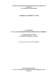 CENTRE DE RECHERCHES ET D'ETUDES SUR LES ... - CREDHO