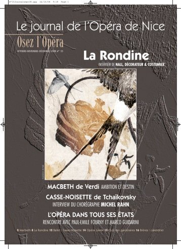 Le journal de l'OpÃ©ra de Nice 2 Macbeth 8 La Rondine 12â¦