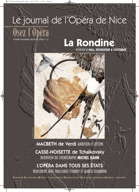 Le journal de l'OpÃ©ra de Nice 2 Macbeth 8 La Rondine 12â¦