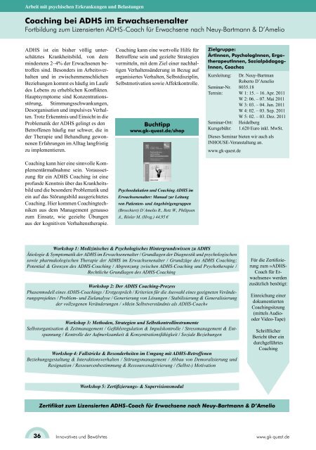 Innovatives und BewÃ¤hrtes - GK Quest Akademie