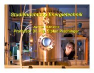 Studienrichtung Energietechnik Studienrichtung Energietechnik