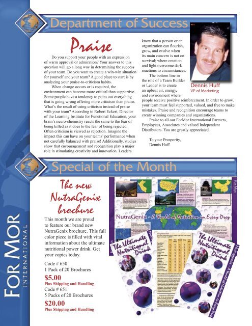 2004-6 Newsletter.indd - ForMor International