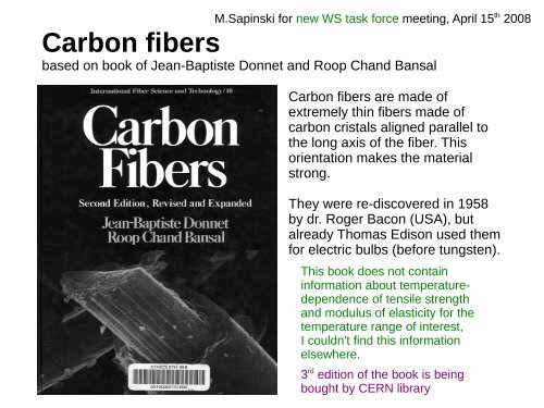 Carbon fibers - Wire Scanner Design Project web - CERN