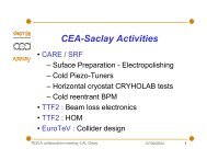 CEA-Saclay Activities - TESLA Technology Collaboration - Desy