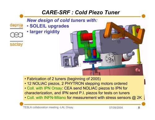 CEA-Saclay Activities - TESLA Technology Collaboration - Desy