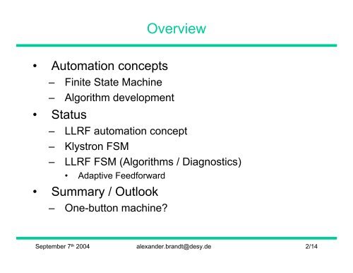 Improvements in LLRF Control Algorithms and Automation - Desy