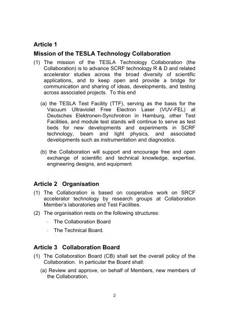 Memorandum of Understanding for the TESLA Technology ...