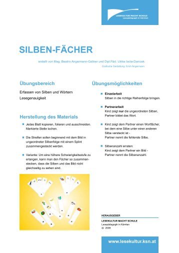SILBEN-FÄCHER - Lesekultur macht Schule