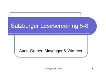 Salzburger Lesescreening 5-8