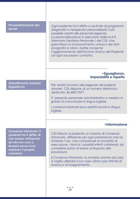 LA CARTA DEI SERVIZI - CDI