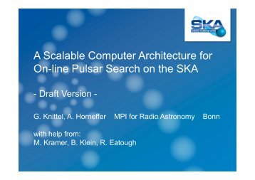 A Scalable Computer Architecture for On-line Pulsar Search on the ...