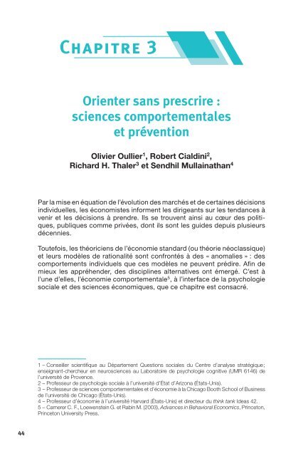 Rapport 25_Prevention.indb - Olivier Oullier