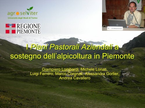 I Piani Pastorali Aziendali a Sostegno dell'Alpicoltura in ... - Siagr.org