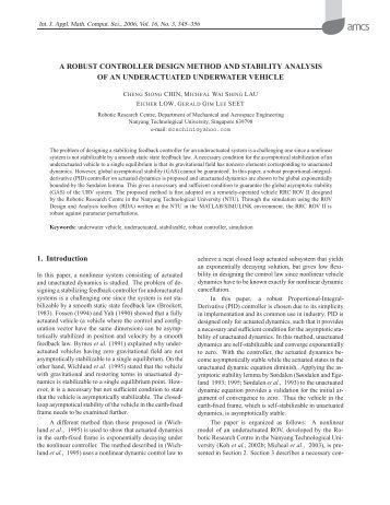 A robust controller design method and stability analysis of an ...