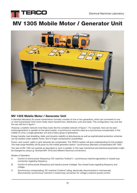 Electrical Machines Laboratory - Terco