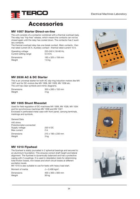 Electrical Machines Laboratory - Terco