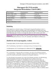 Slutrapport för IVSS projekt Integrated Retardation Control (IRC)