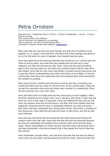 Petra Ornstein - Samtycke Nu