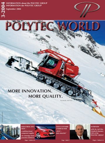 MORE INNOVATION. MORE QUALITY. - polytec