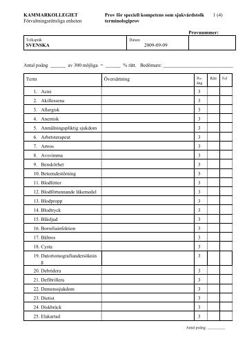 KAMMARKOLLEGIET Prov fÃ¶r speciell kompetens 1(3)