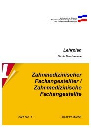 Lehrplan - Zahnärztekammer Schleswig-Holstein