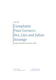 Complaint: Four Corners: Sex, Lies and Julian Assange - Samtycke Nu