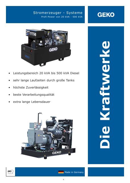 Stromerzeuger - Systeme - Metallwarenfabrik Gemmingen GmbH