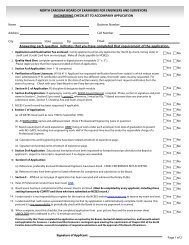 Application Checklist - North Carolina Board of Examiners for ...