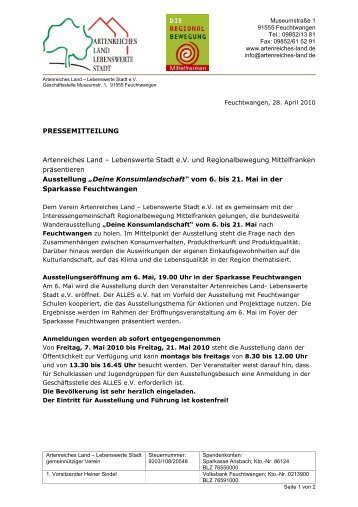 PRESSEMITTEILUNG Artenreiches Land â Lebenswerte Stadt e.V. ...