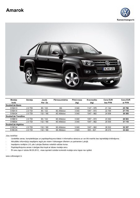 Amarok 08.05.2012.xls - pdfMachine from Broadgun ... - Moller auto