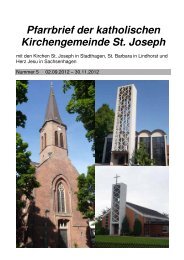 Pfarrbrief der katholischen Kirchengemeinde St. Joseph