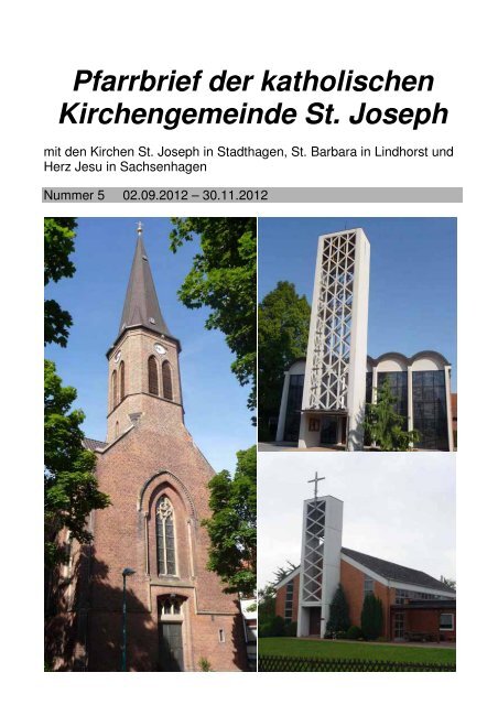 Pfarrbrief der katholischen Kirchengemeinde St. Joseph