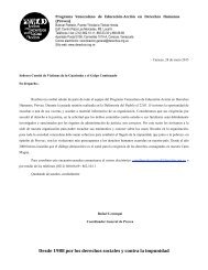 Invitación al Comité de Víctimas de la Guarimba