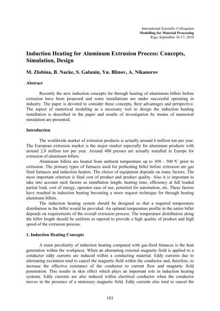 Induction Heating for Aluminum Extrusion Process